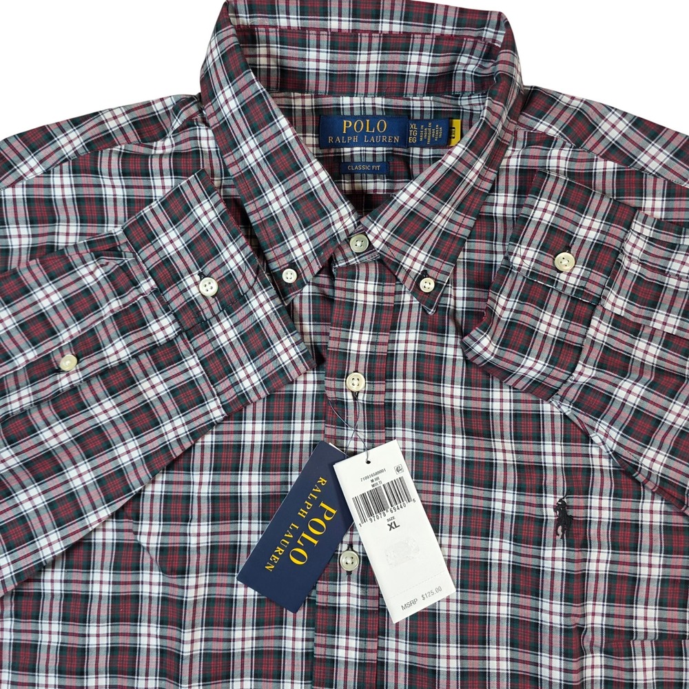 Polo Ralph Lauren Classic Fit Plaid Button Down Shirt Mens XL NWT Multicolor
